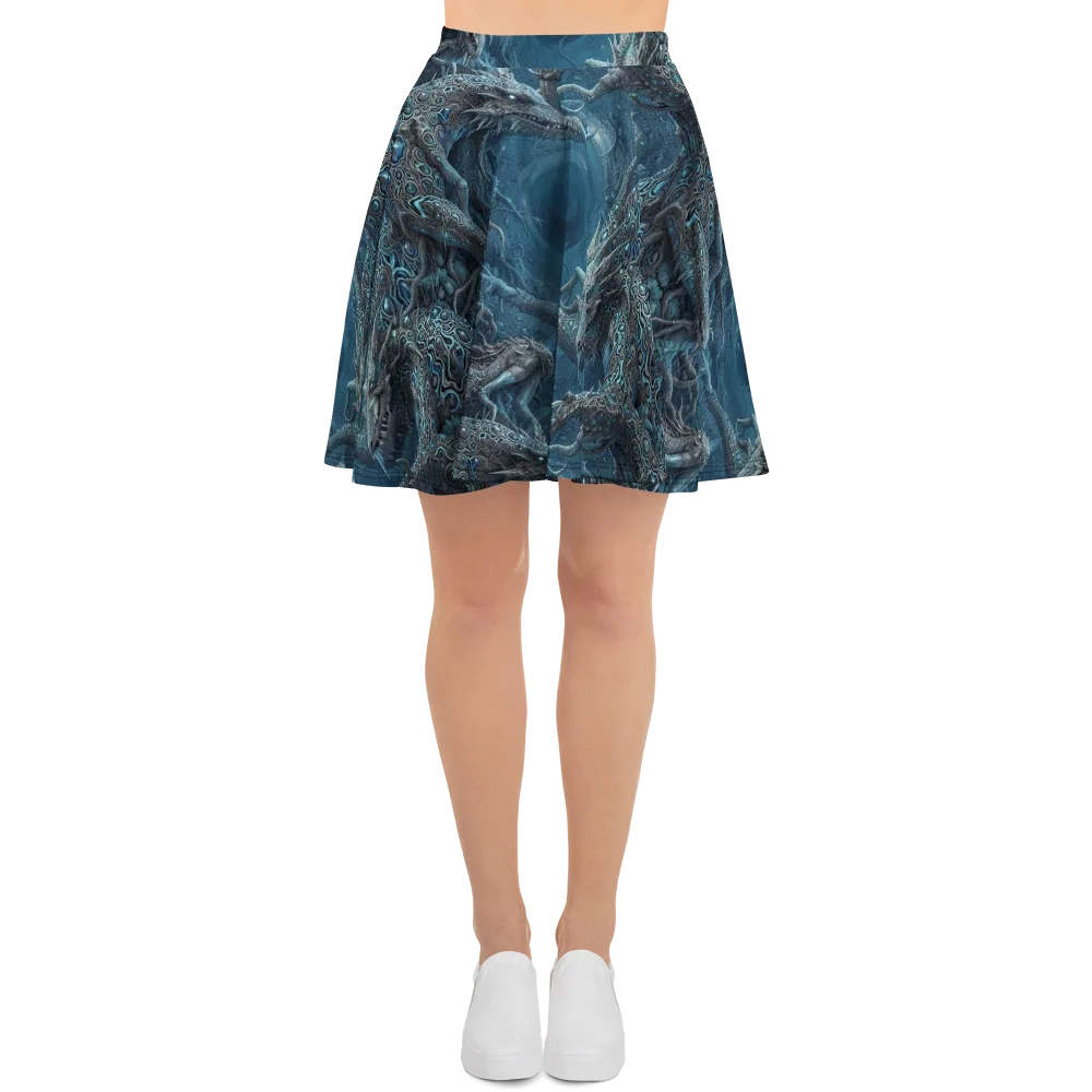 Azure Dragonfall on Skater Skirt — Front