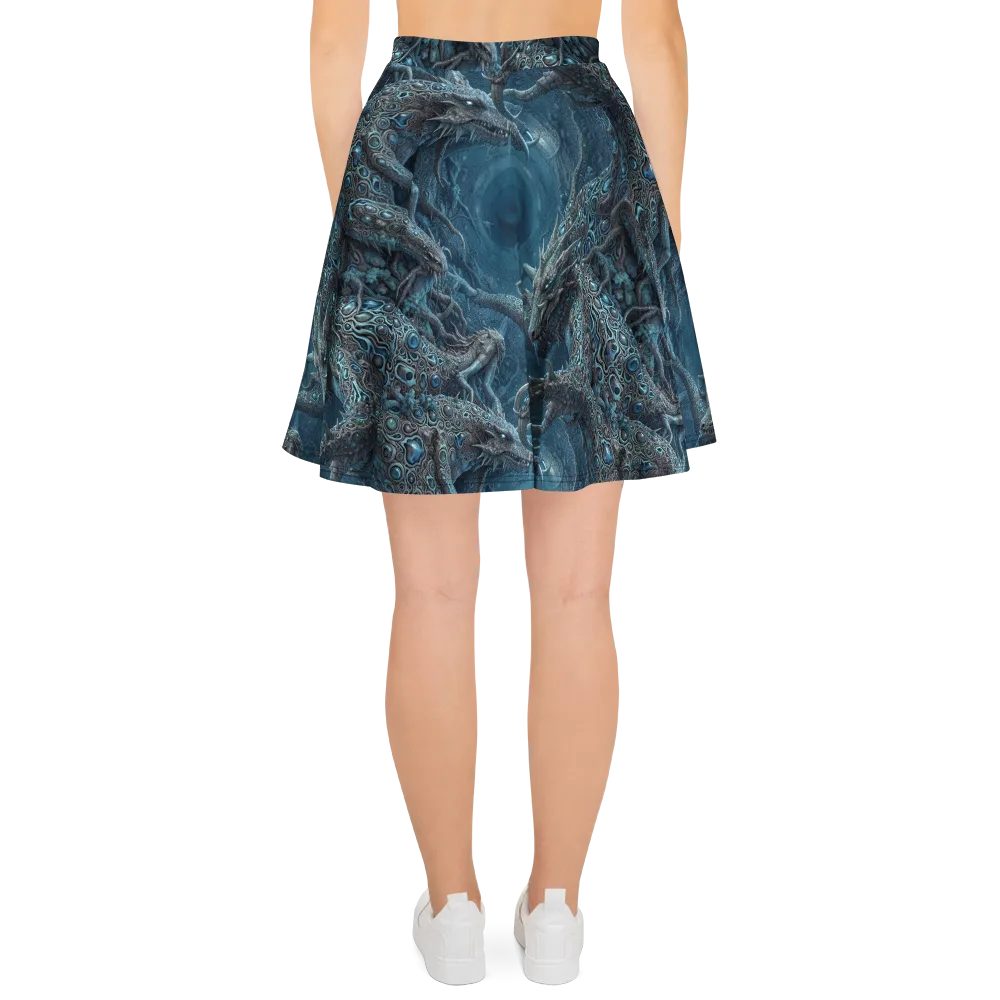 Azure Dragonfall on Skater Skirt — Back