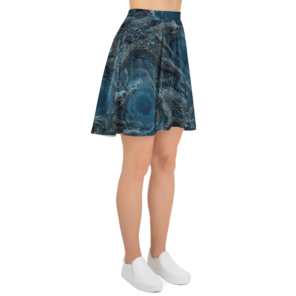 Azure Dragonfall on Skater Skirt — Right