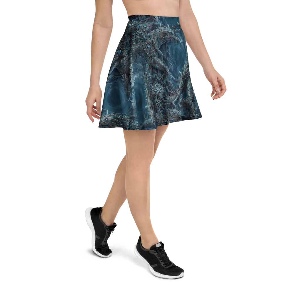 Azure Dragonfall on Skater Skirt — Right