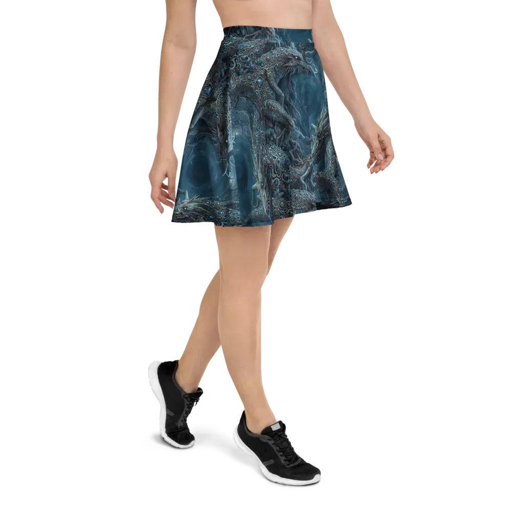 Azure Dragonfall on Skater Skirt — Right