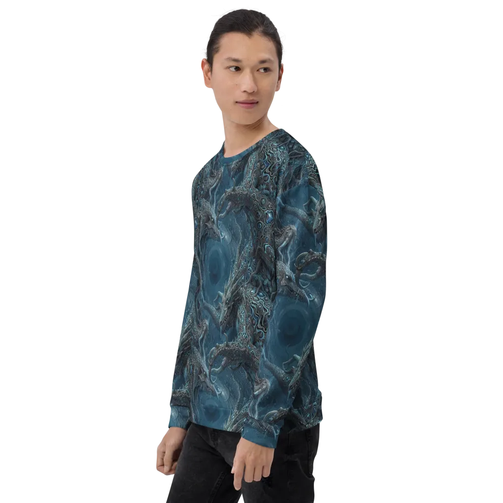 Azure Dragonfall on Sweatshirt — Left Front