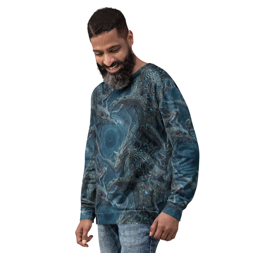 Azure Dragonfall on Sweatshirt — Left Front