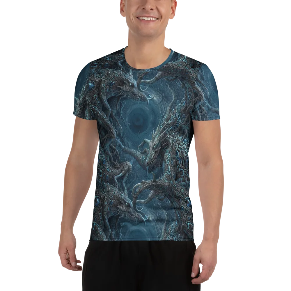 Azure Dragonfall on Men's Athletic T-Shirt — Front