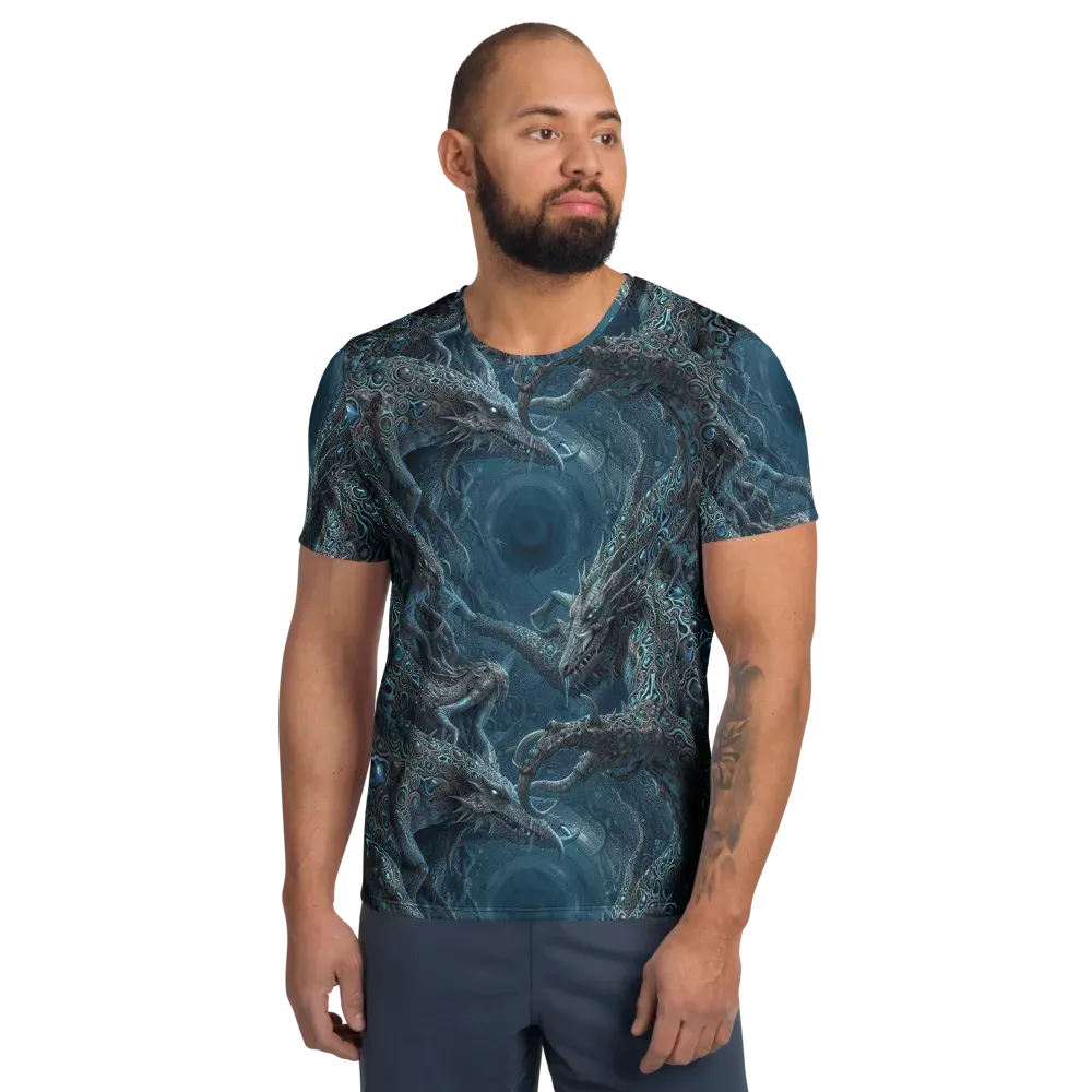 Azure Dragonfall on Men's Athletic T-Shirt — Front