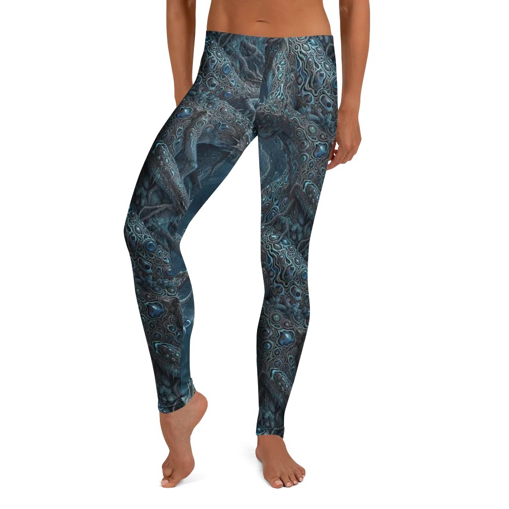 Azure Dragonfall on Leggings — Front