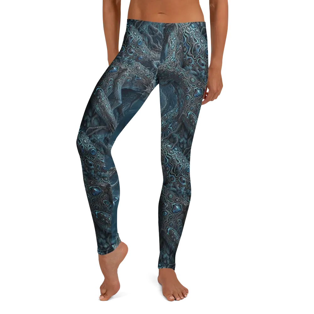 Azure Dragonfall on Leggings — Front