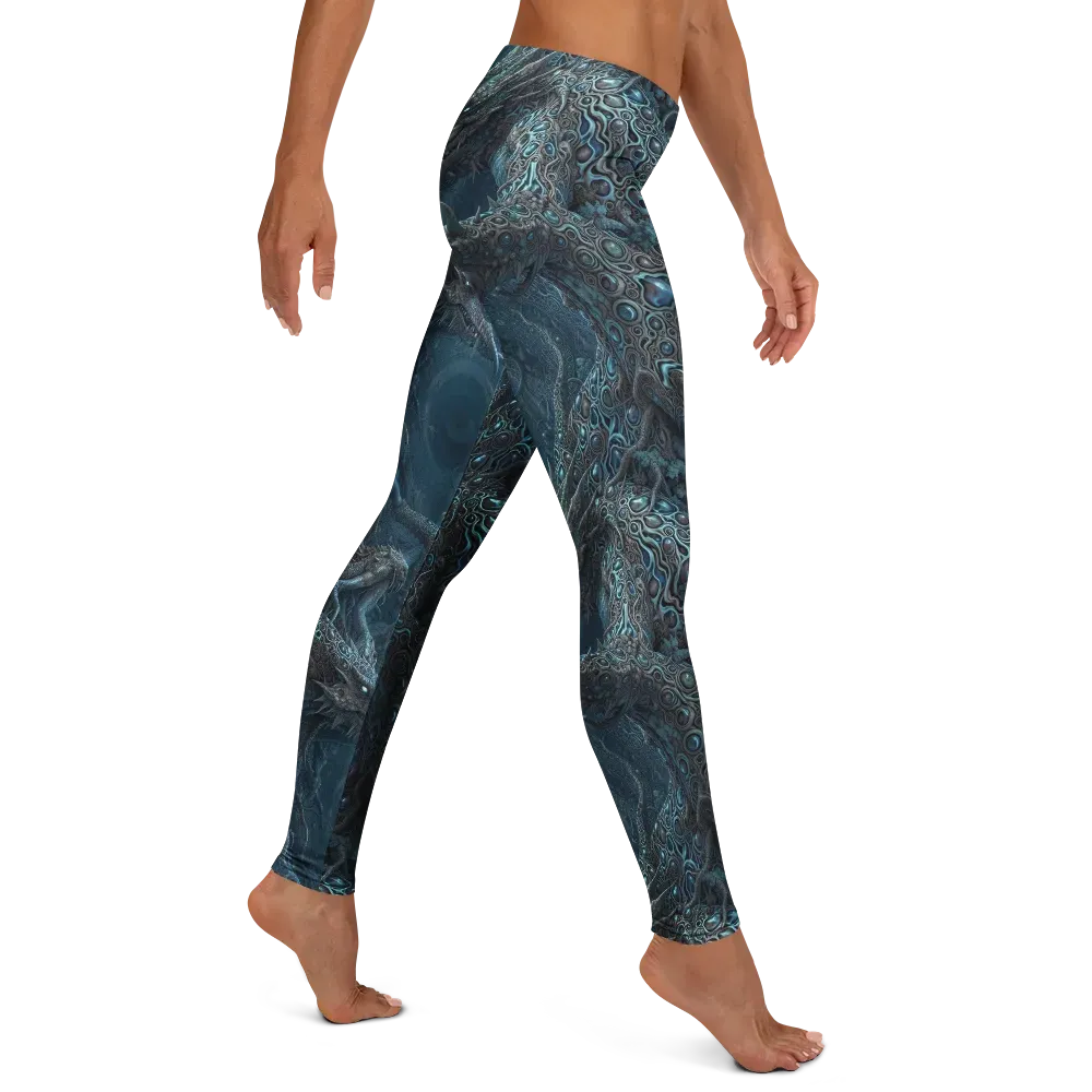 Azure Dragonfall on Leggings — Right
