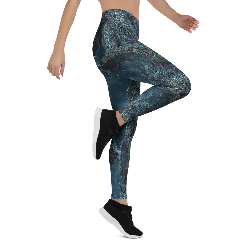 Azure Dragonfall on Leggings — Right