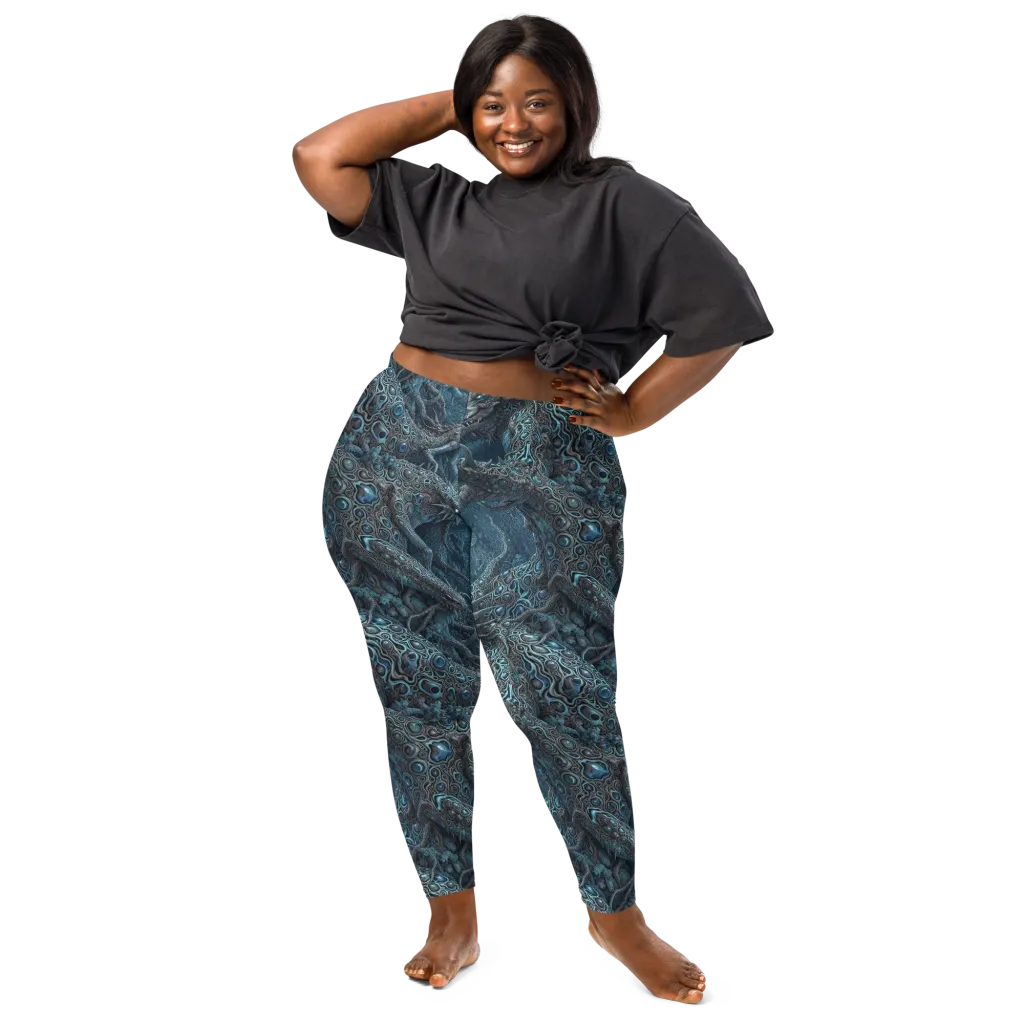 Azure Dragonfall on Leggings — Front