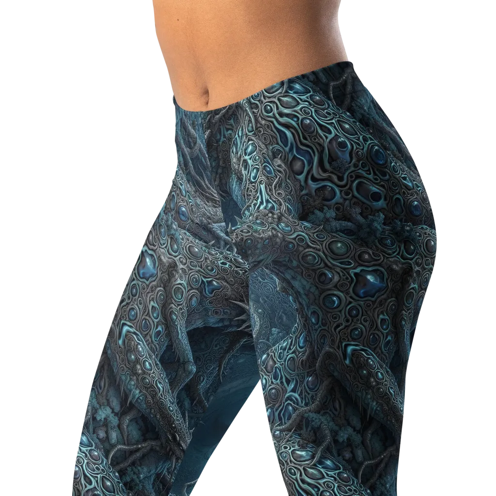 Azure Dragonfall on Leggings — Left Front
