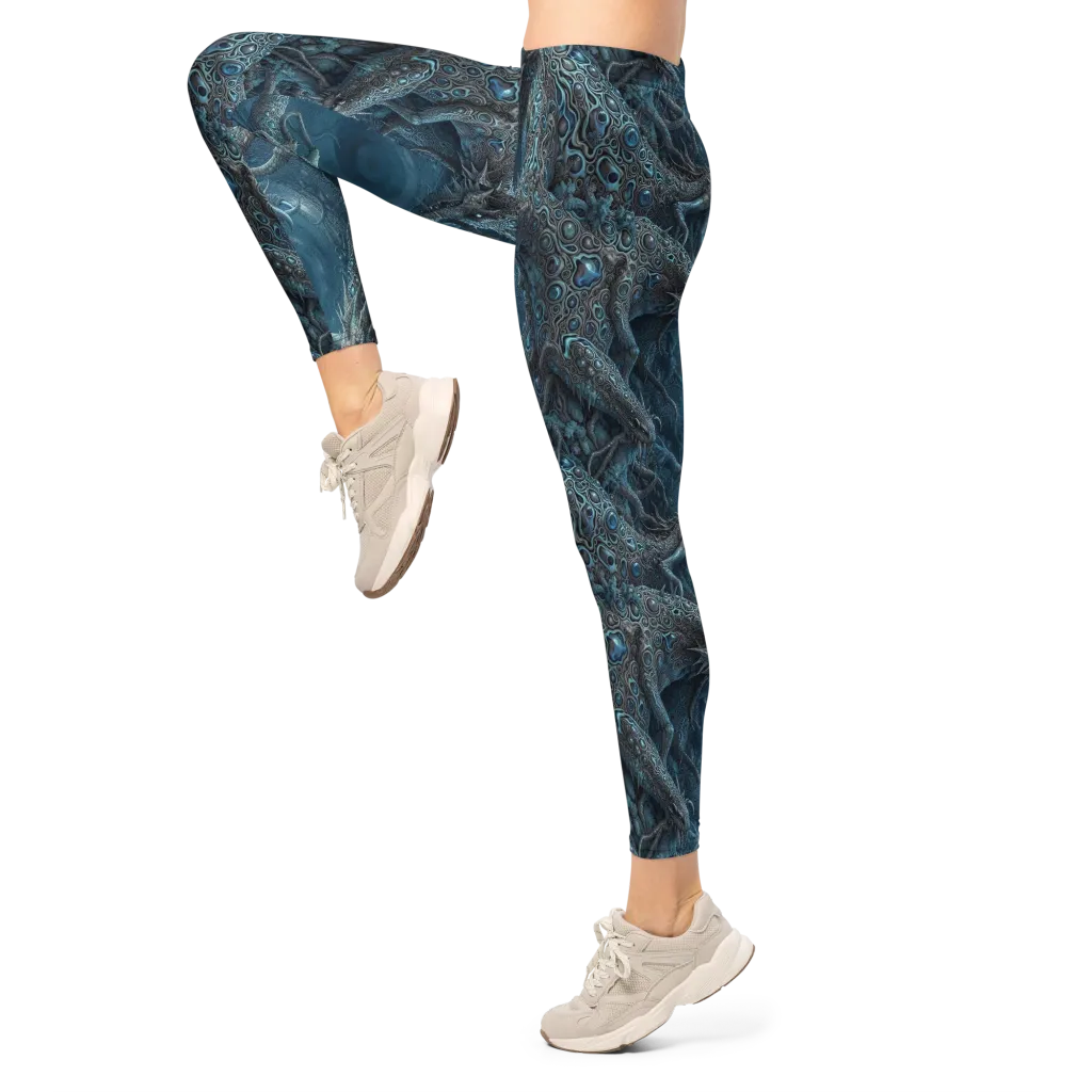 Azure Dragonfall on Leggings — Left