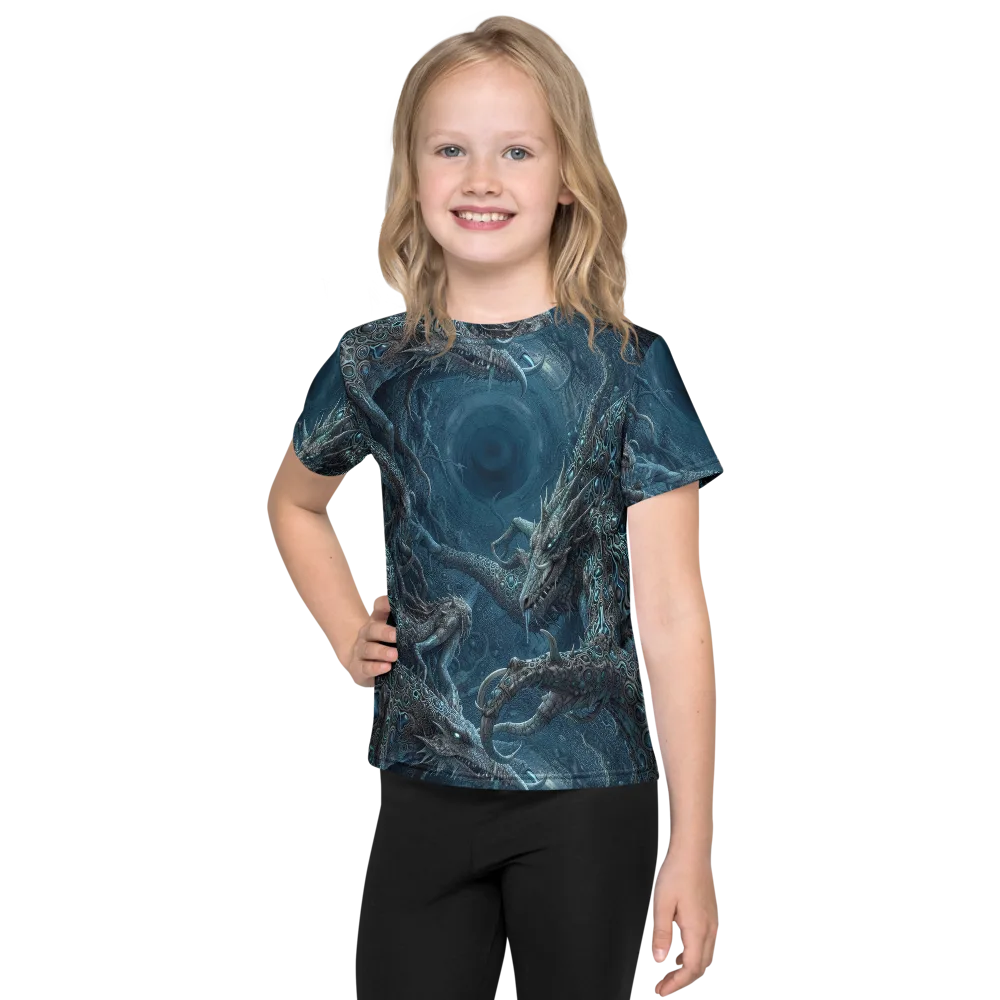 Azure Dragonfall on Kids Crew Neck T-Shirt — Front