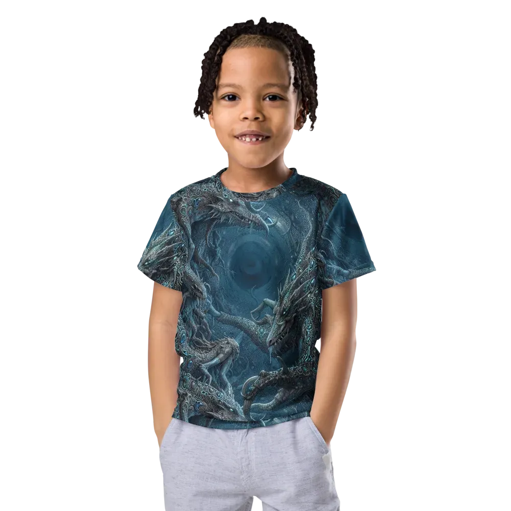Azure Dragonfall on Kids Crew Neck T-Shirt — Front