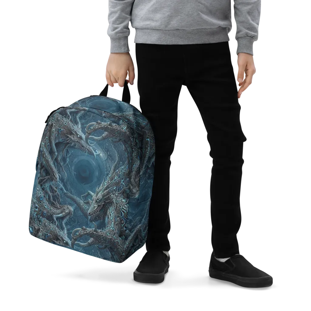 Azure Dragonfall on Minimalist Backpack — Zoomed-in