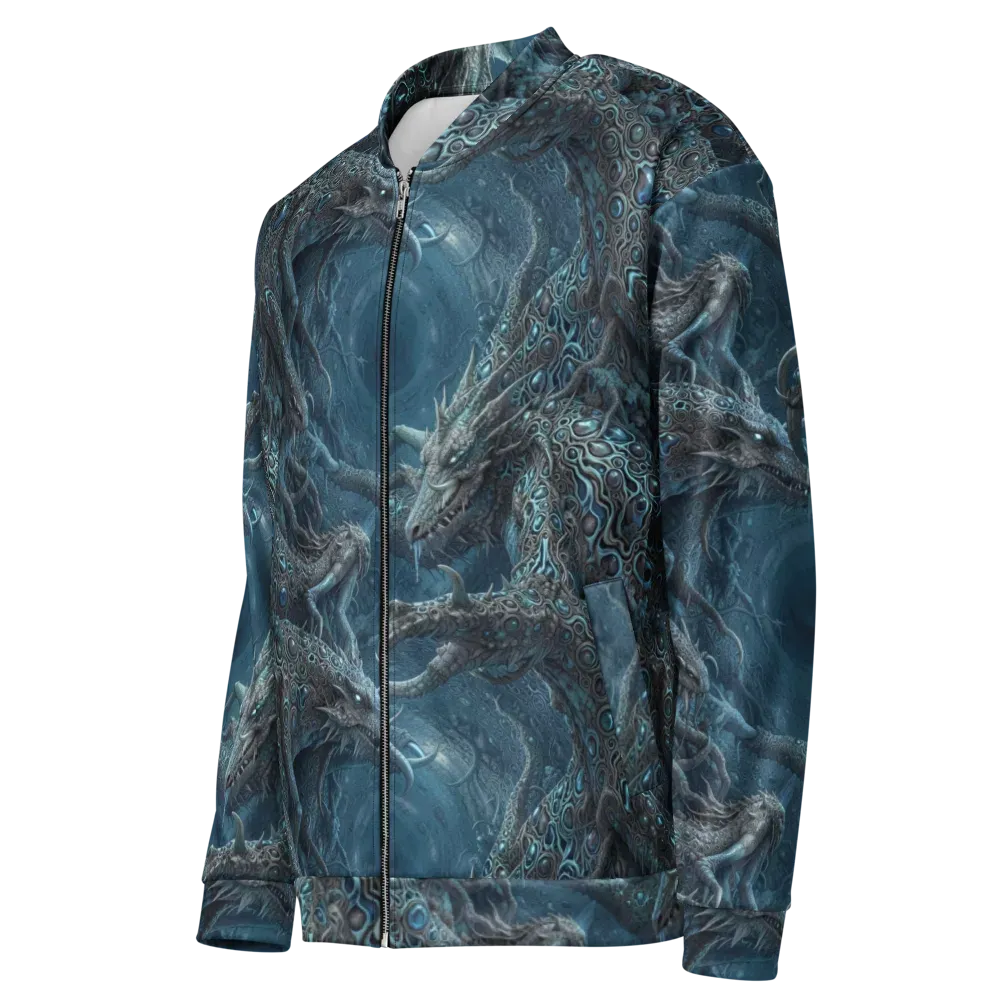 Azure Dragonfall on Bomber Jacket — Left Front