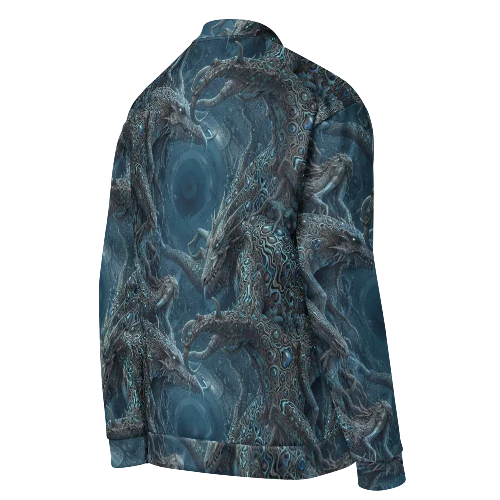 Azure Dragonfall on Bomber Jacket — Right Back