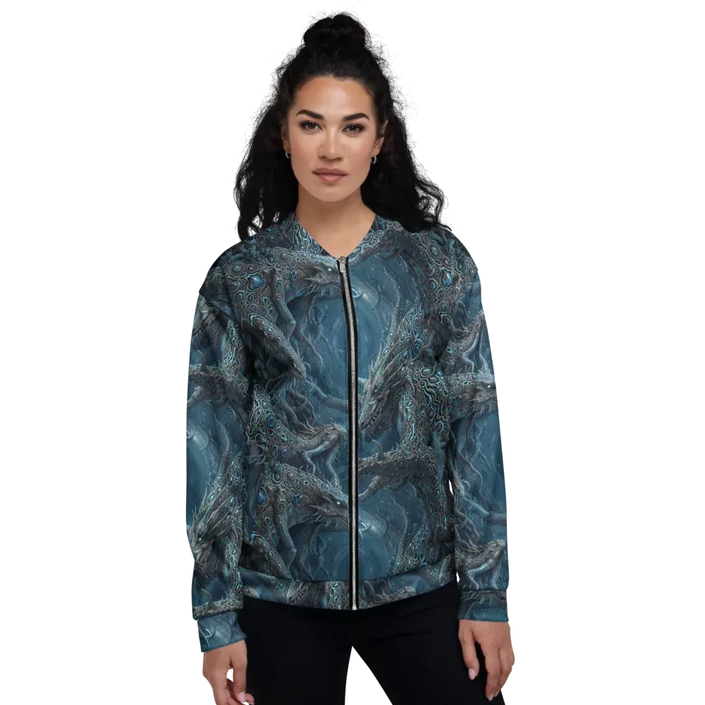 Azure Dragonfall on Bomber Jacket — Front
