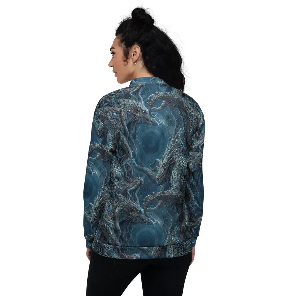Azure Dragonfall on Bomber Jacket — Back