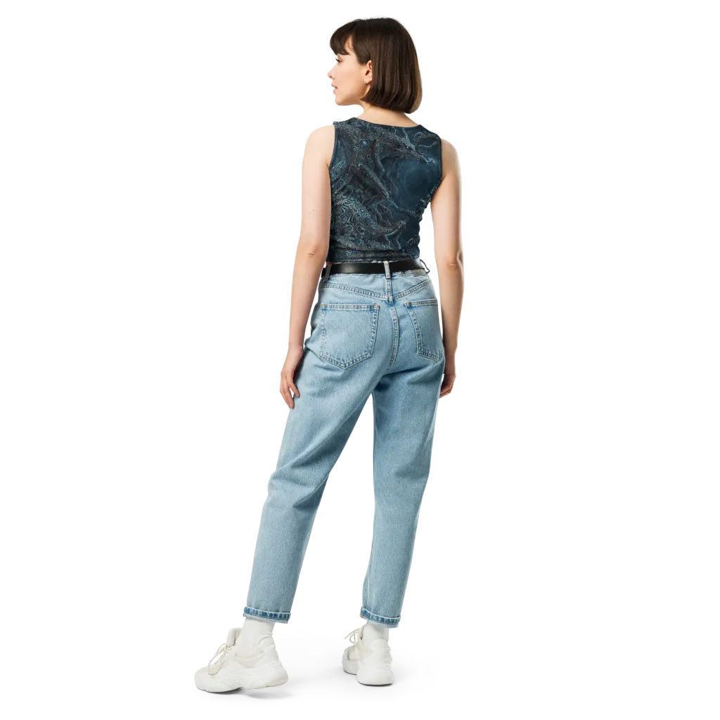 Azure Dragonfall on Crop Top — Back