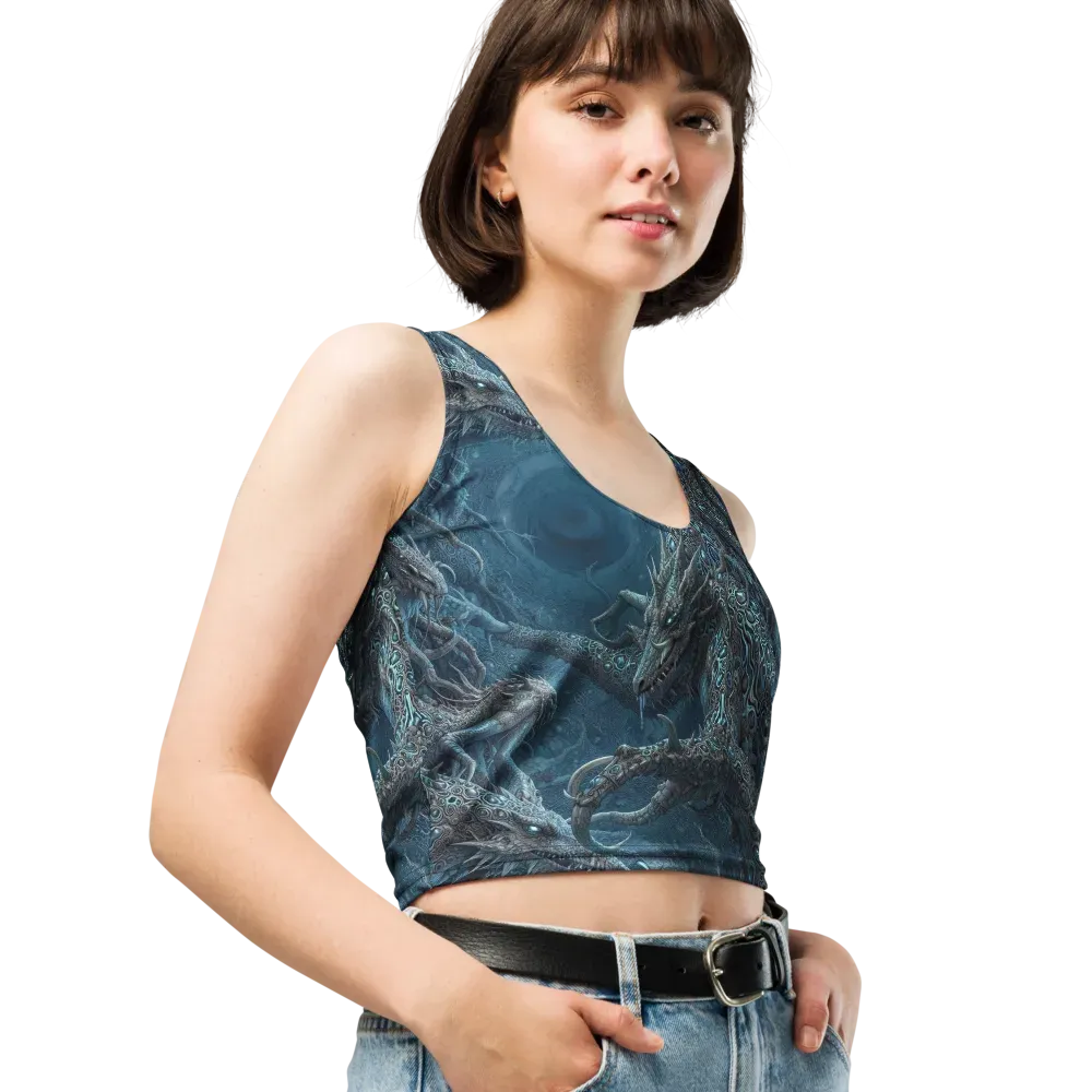 Azure Dragonfall on Crop Top — Right Front