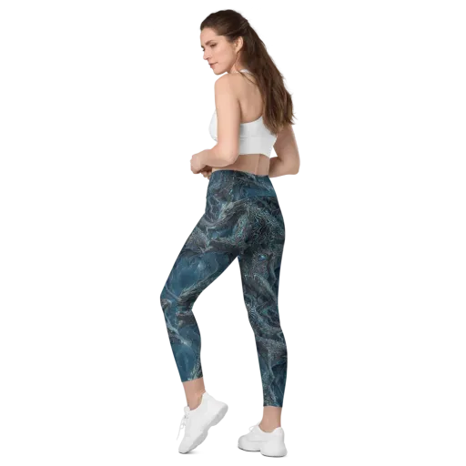 Azure Dragonfall on a Leggings with Pockets