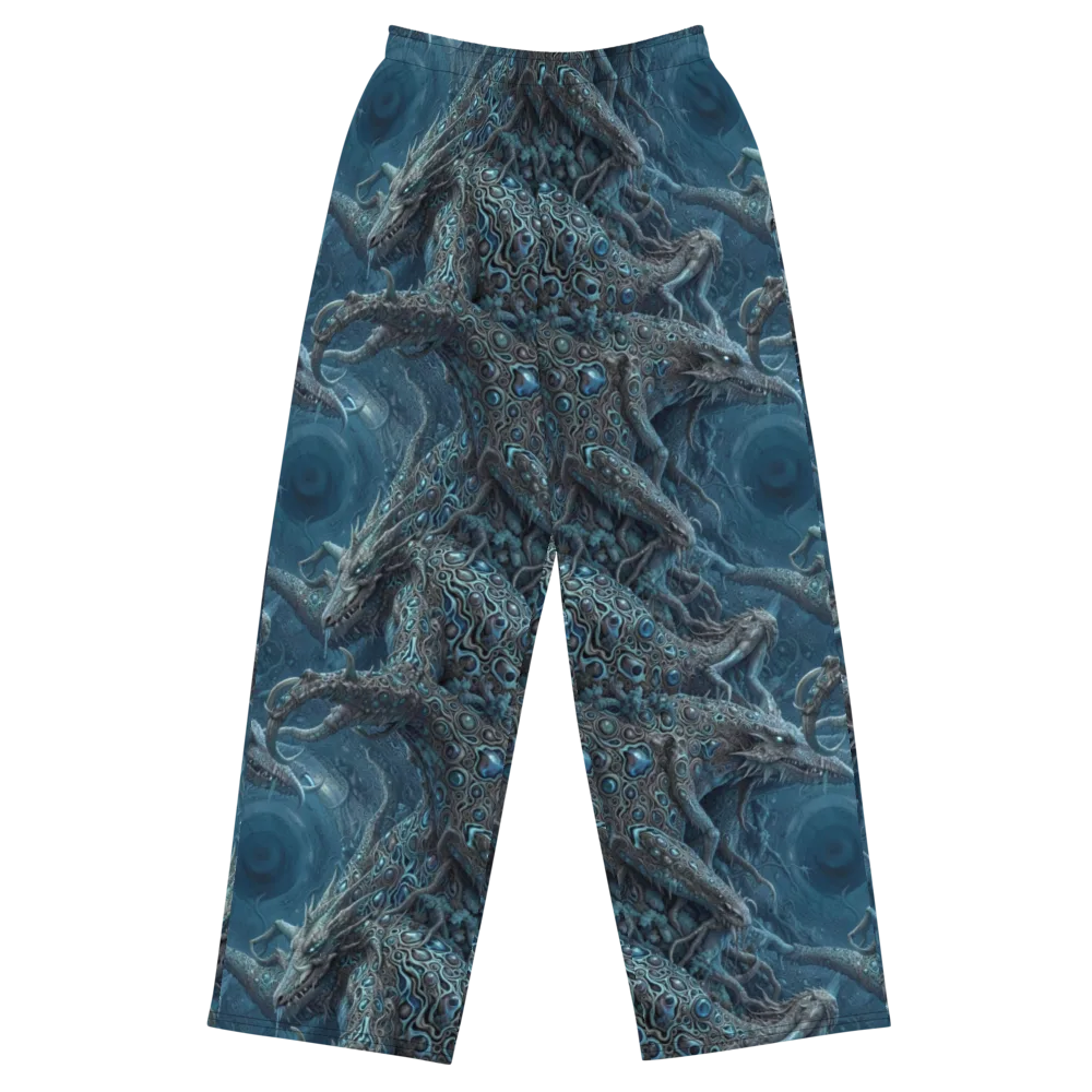 Azure Dragonfall on Wide-Leg Pants — Front