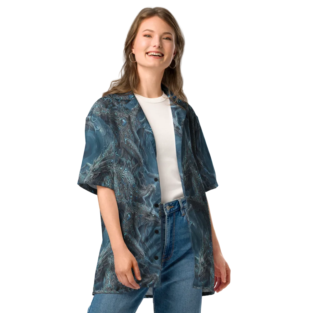 Azure Dragonfall on Button Shirt — Front