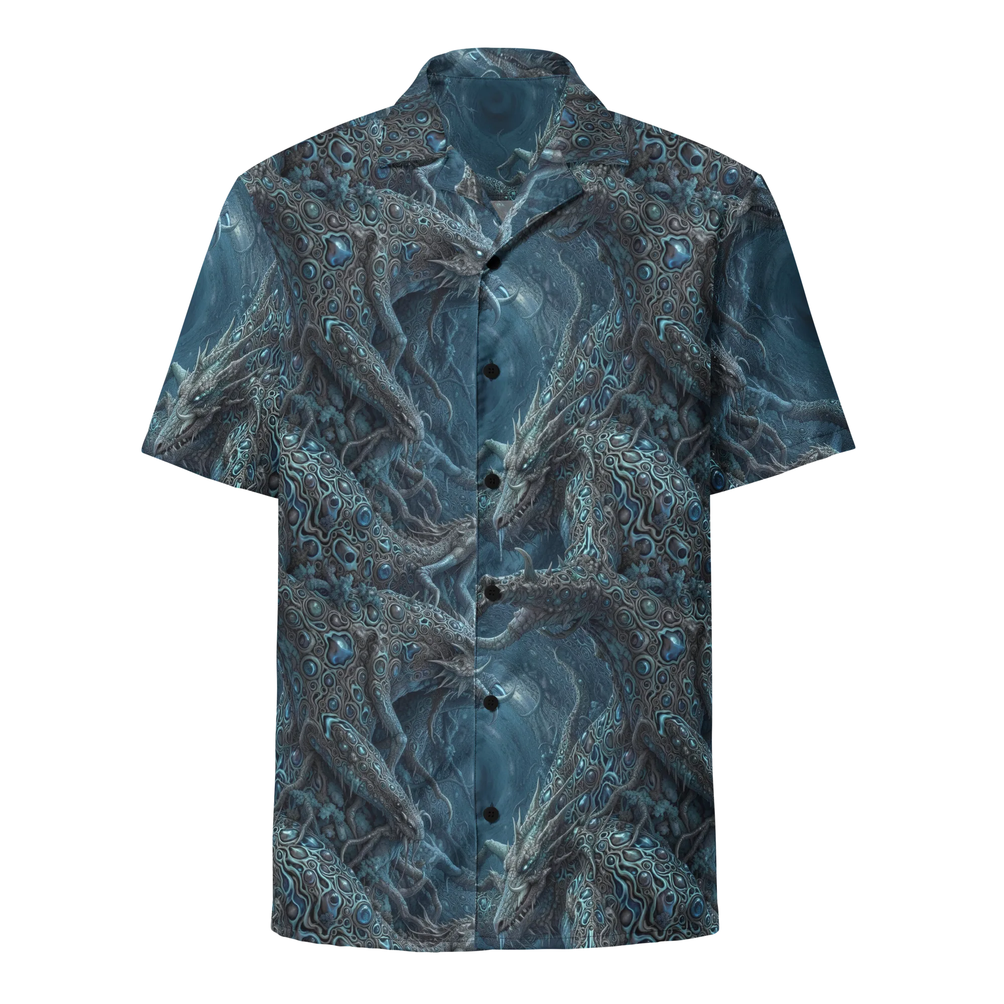 Azure Dragonfall on Button Shirt — Front