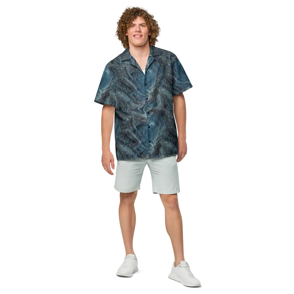 Azure Dragonfall on Button Shirt — Front