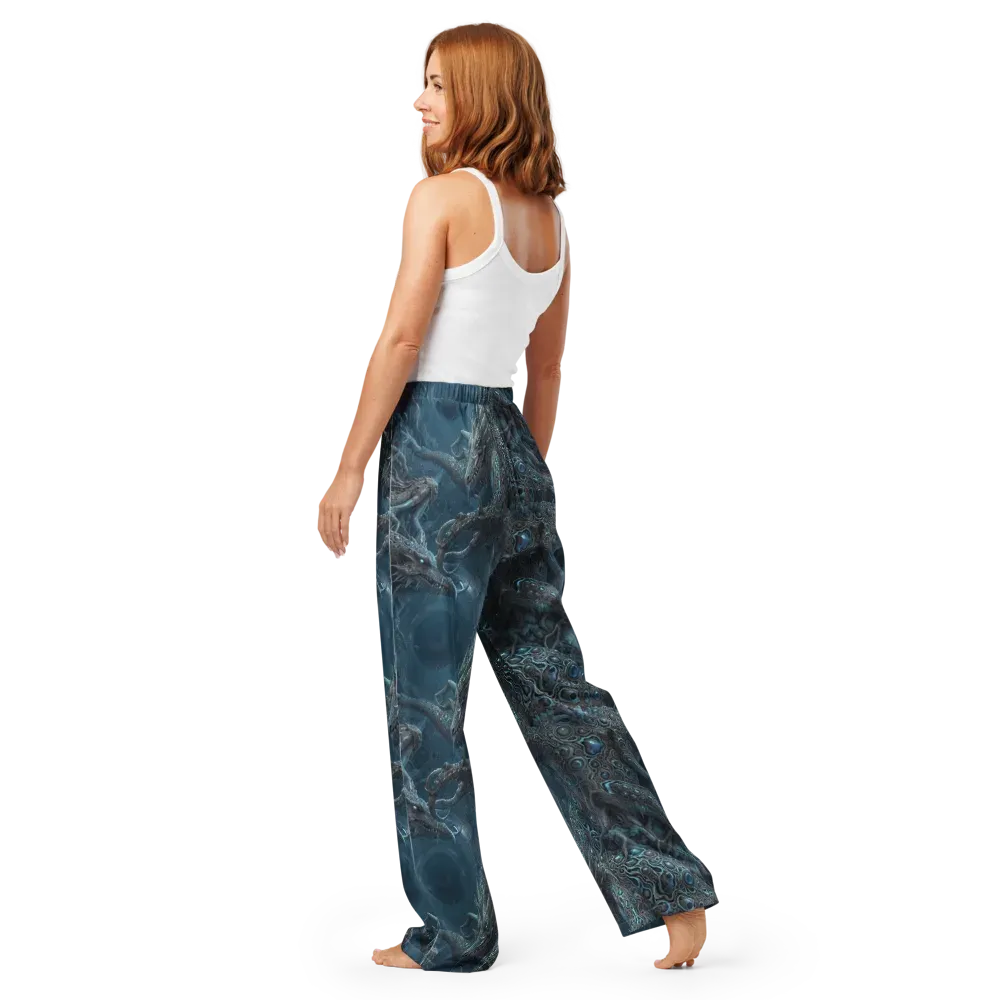Azure Dragonfall on Women's Pajama Pants — Back