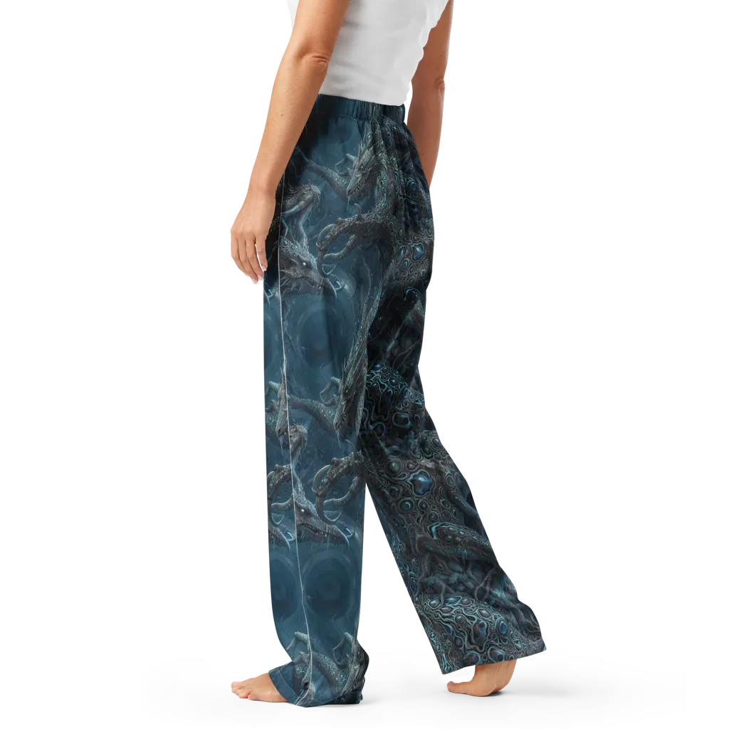 Azure Dragonfall on Women's Pajama Pants — Left