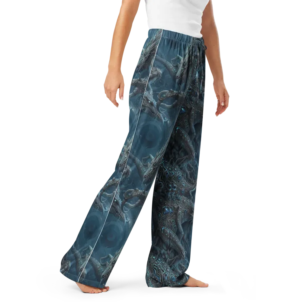 Azure Dragonfall on Women's Pajama Pants — Right Front