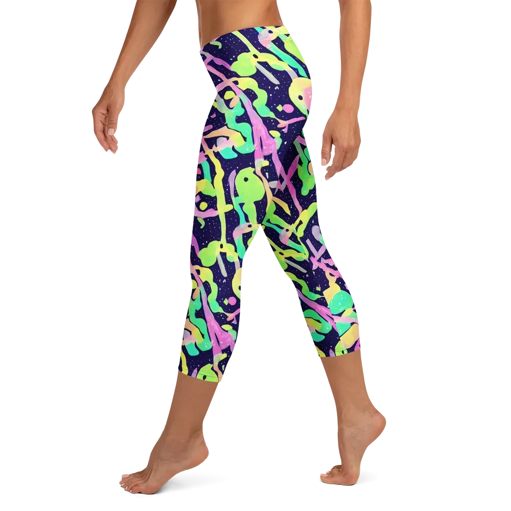 Electric Goo on Capri Leggings — Left