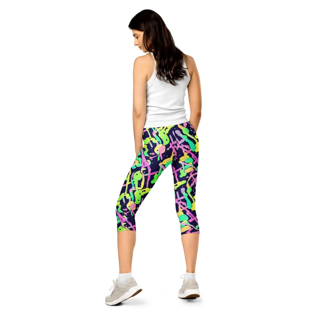 Electric Goo on Capri Leggings — Back