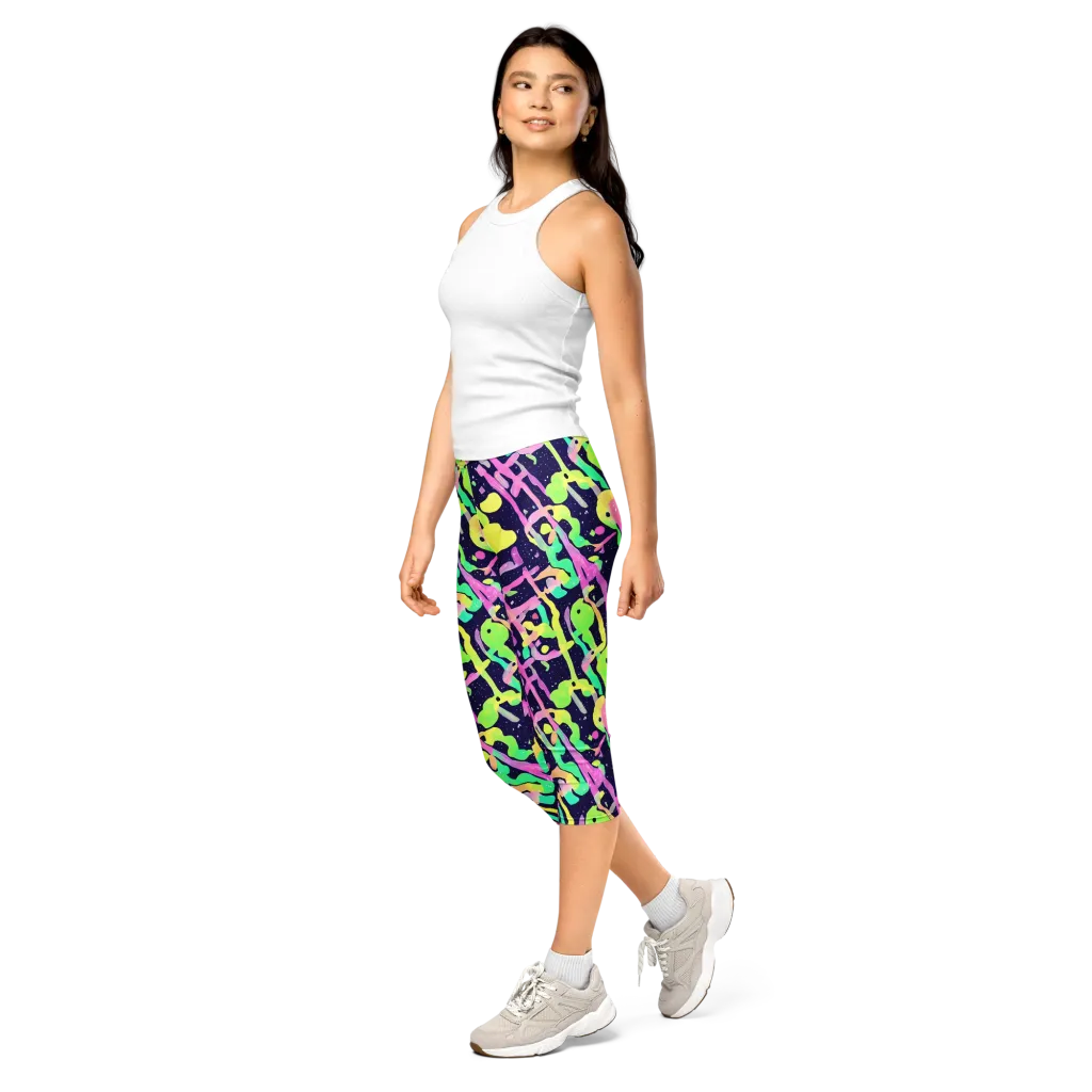 Electric Goo on Capri Leggings — Left Front