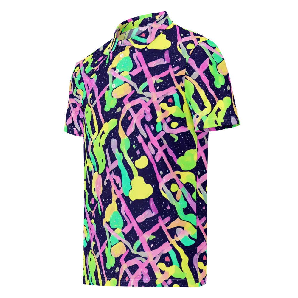 Electric Goo on Men's Slim Fit Polo Shirt — Left Front