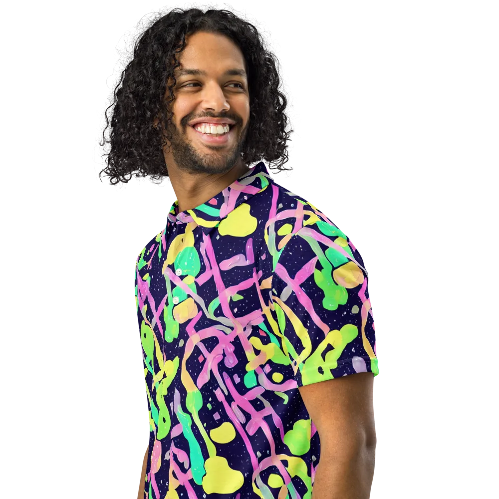 Electric Goo on Men's Slim Fit Polo Shirt — Left Front