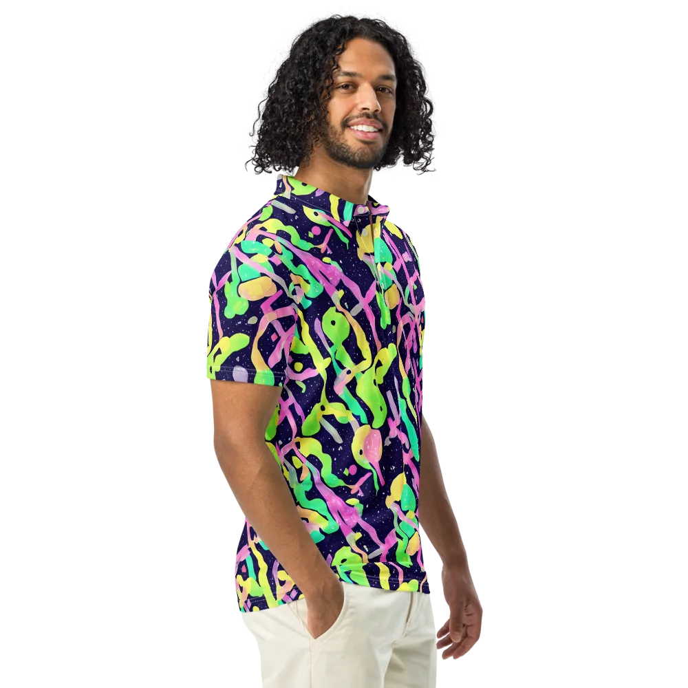 Electric Goo on Men's Slim Fit Polo Shirt — Right Front