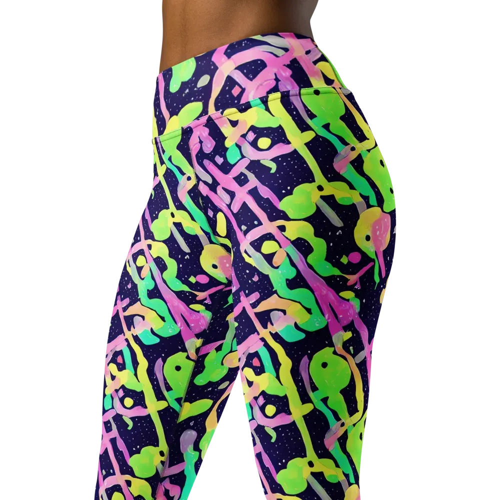 Electric Goo on Yoga Leggings — Left Front