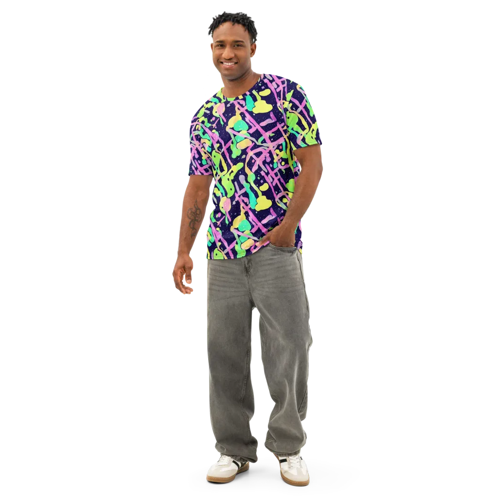 Electric Goo on Men's Cotton Crew Neck T-Shirt — Front