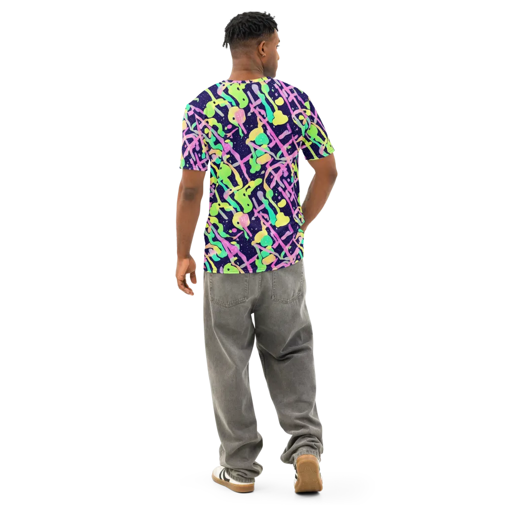 Electric Goo on Men's Cotton Crew Neck T-Shirt — Back