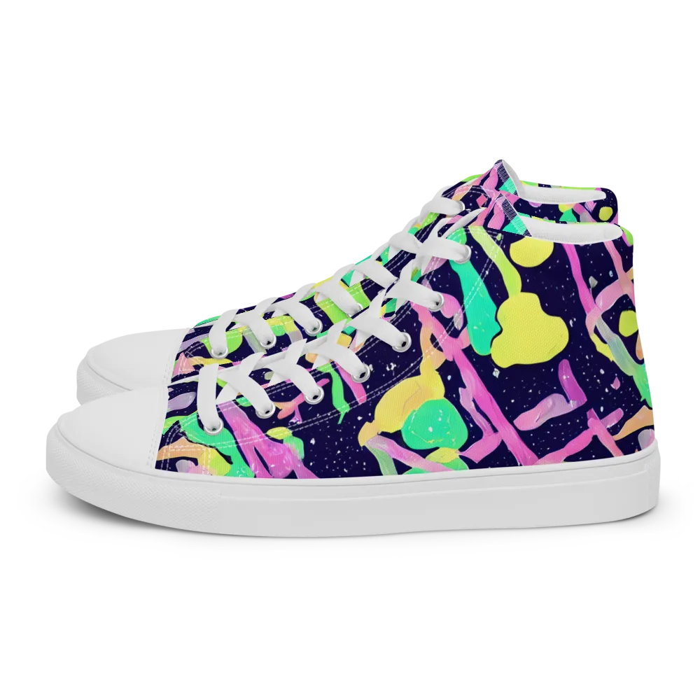Electric Goo on Men's High Top Canvas Shoes — Left