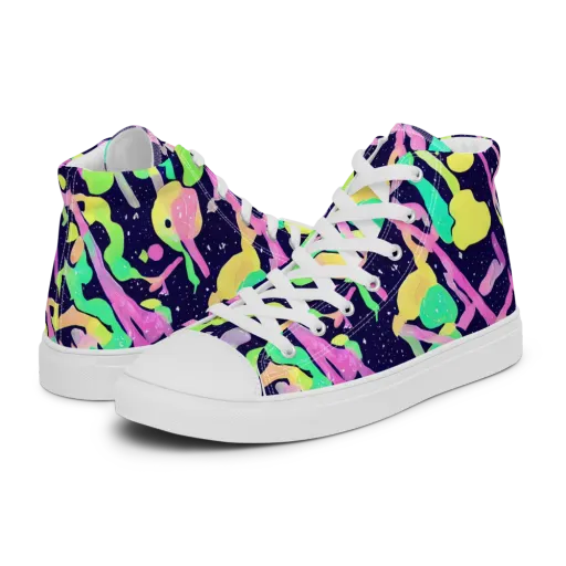 Electric Goo on a Men's High Top Canvas Shoes