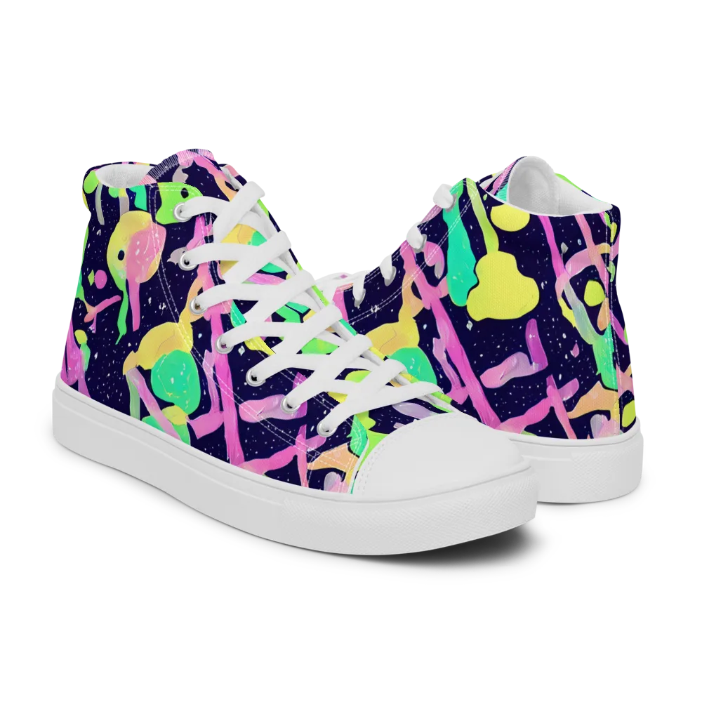 Electric Goo on Men's High Top Canvas Shoes — Right