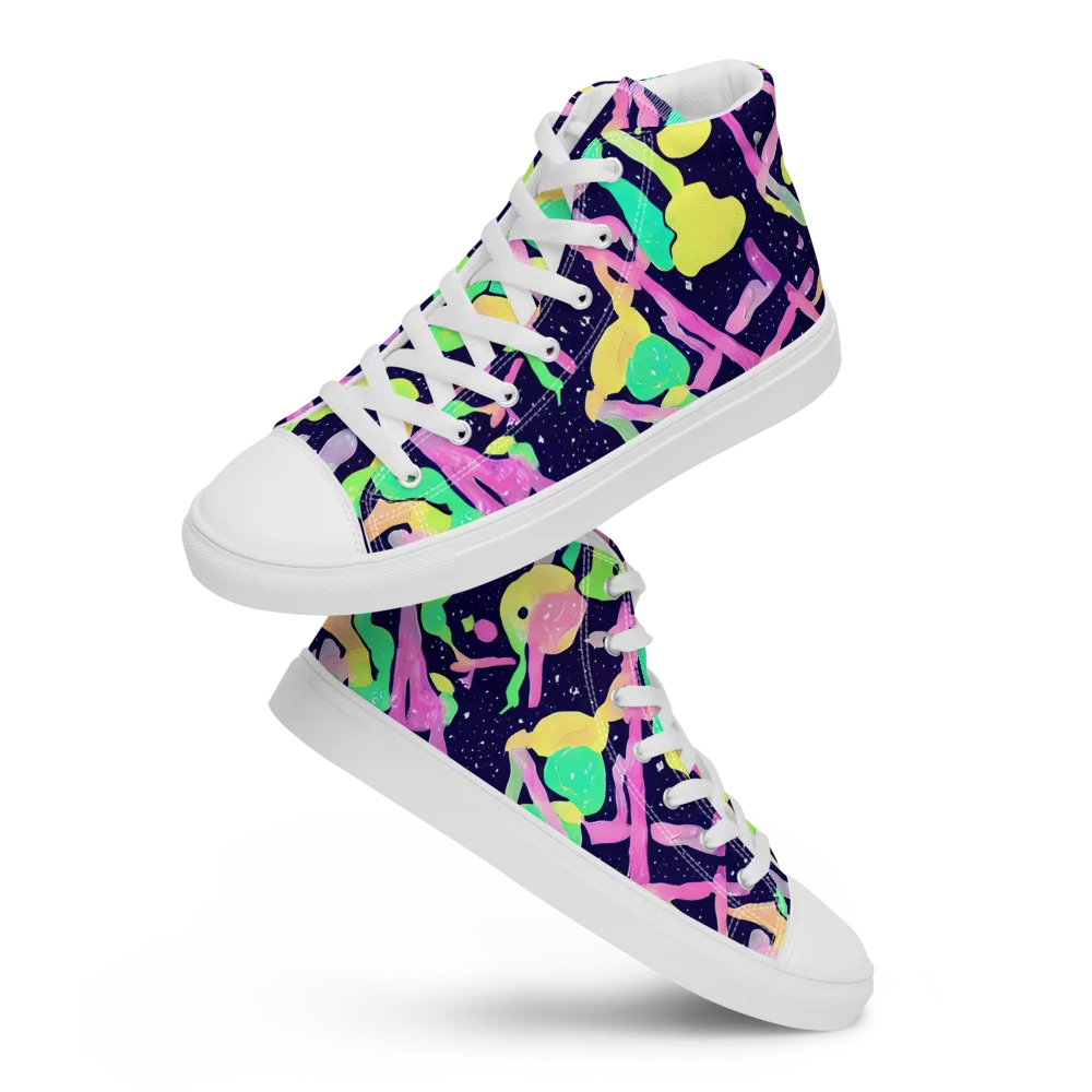 Electric Goo on Men's High Top Canvas Shoes — Front
