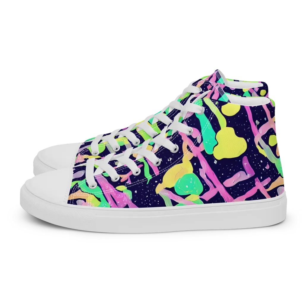 Electric Goo on Women's High Top Canvas Shoes — Left