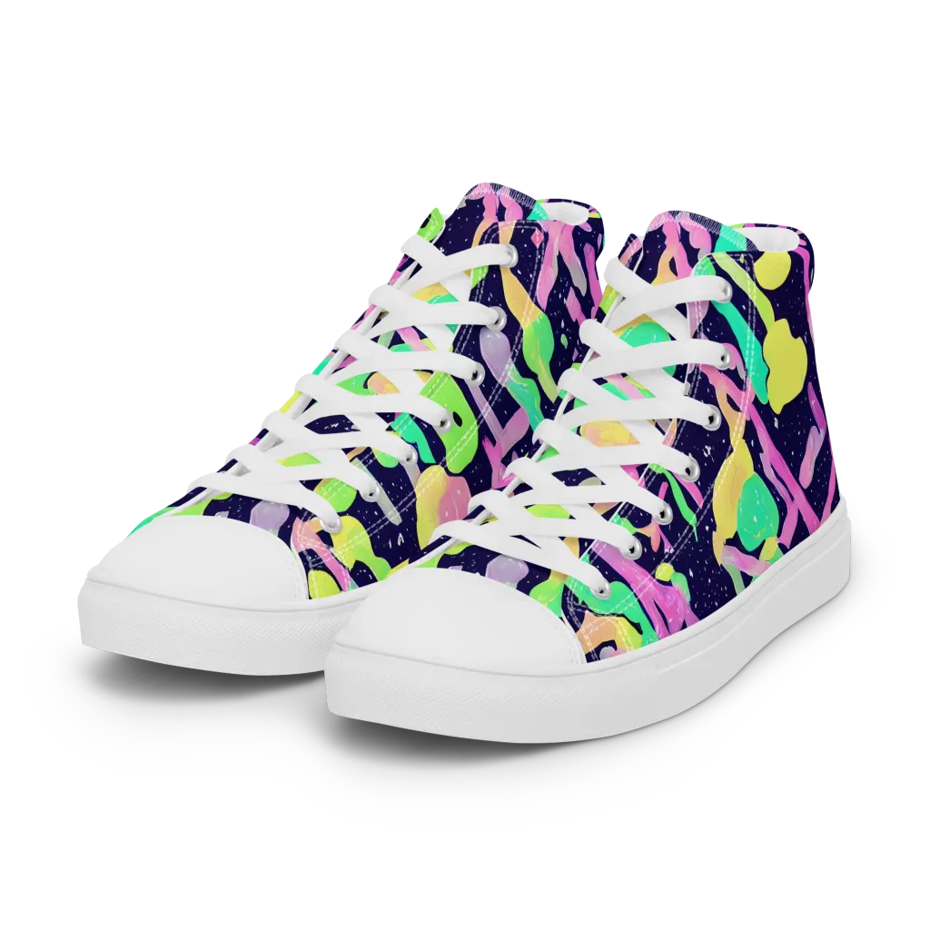 Electric Goo on Women's High Top Canvas Shoes — Left Front