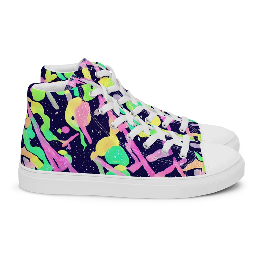 Electric Goo on Women's High Top Canvas Shoes — Right