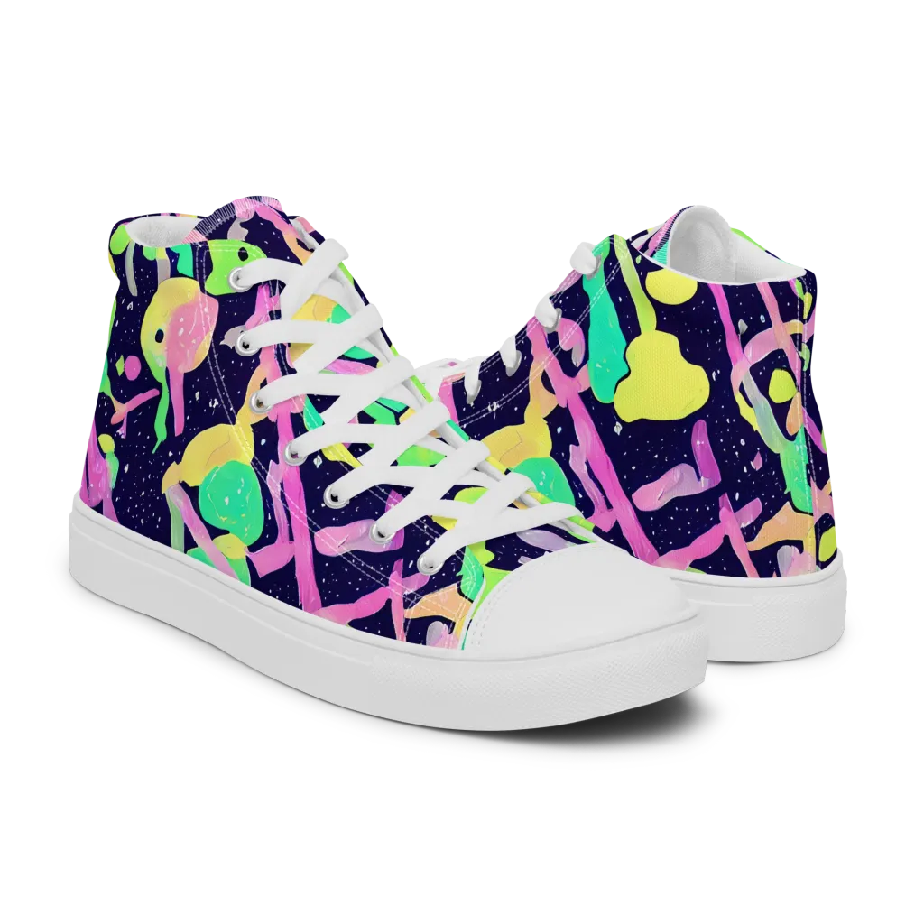 Electric Goo on Women's High Top Canvas Shoes — Right